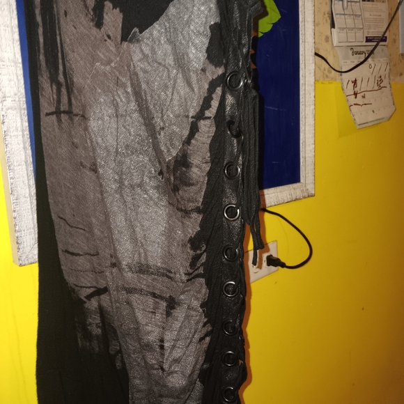 SALVAGE Edgy Black and Gray Asymmetrical Dress. M - Picture 12 of 13